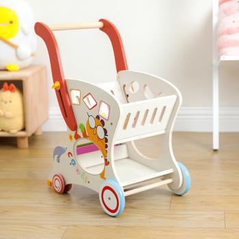 Großhandel B2B Kinder Einkaufswagen aus Holz Spielzeugwagen